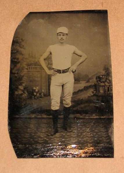 1860 1870s Tintype of Player With Ball