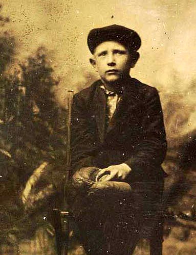 19th Century Tintype Small Boy With Equipment