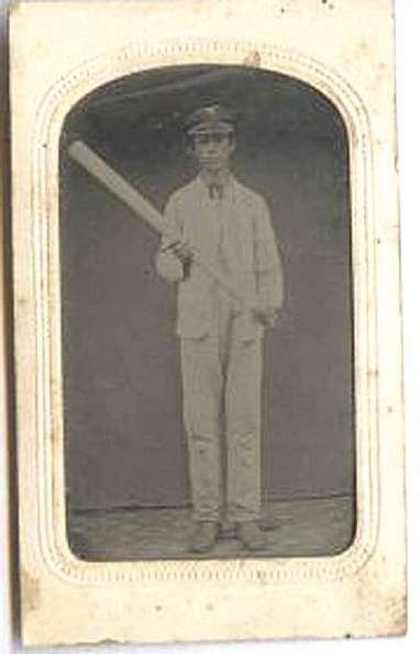 19th Century Tintype of Player from Aberdeen MD Name WTL