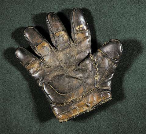 c. 1890's Finger Tipped Finger Catchers Glove Lefty Front
