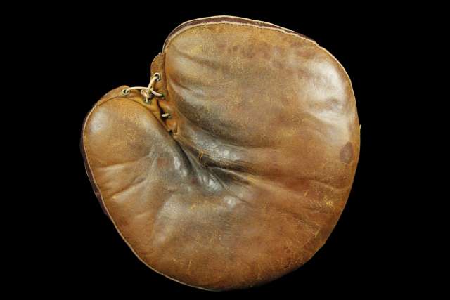 c. 1890's Hook & Eye Back Catchers Mitt Front