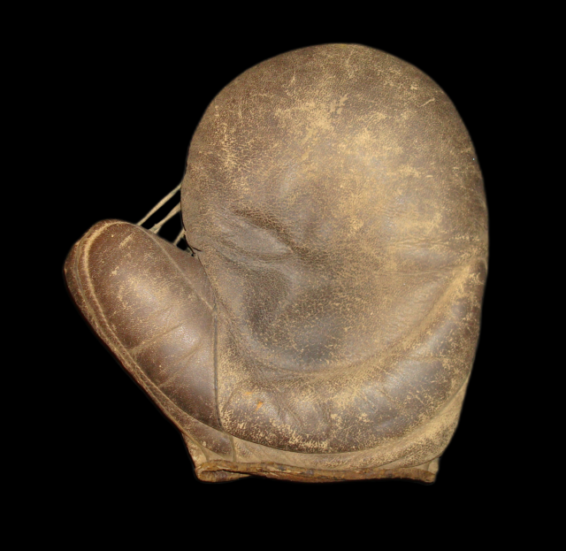 c. 1890's Hook and Eye Back Crescent Basemitt Front