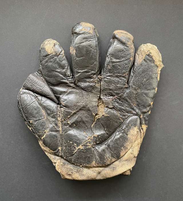 c. 1890's-00's Miller Huggins Laced Back Crescent Glove Front