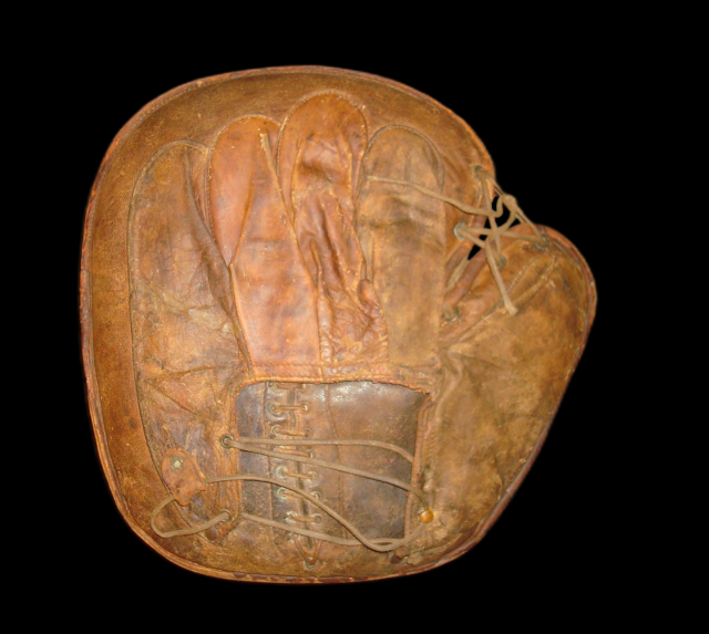 c. 1890's Laced Lining Crescent Catchers Mitt Back