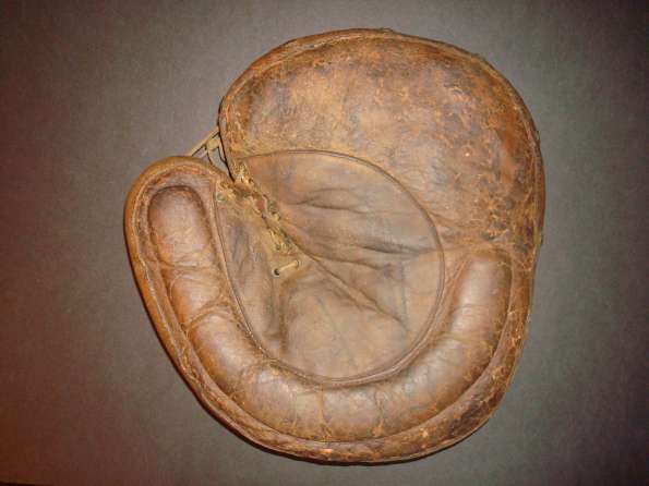 c. 1890's Laced Lining Crescent Catchers Mitt Front