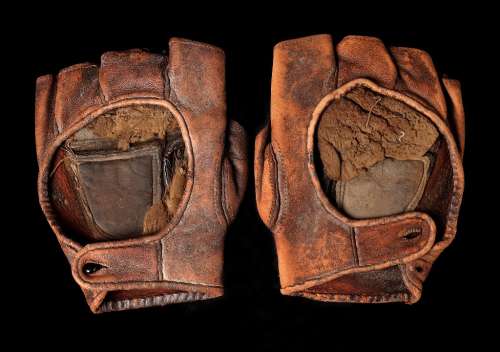 c. 1880's Rawlings Fingerless Gloves Back