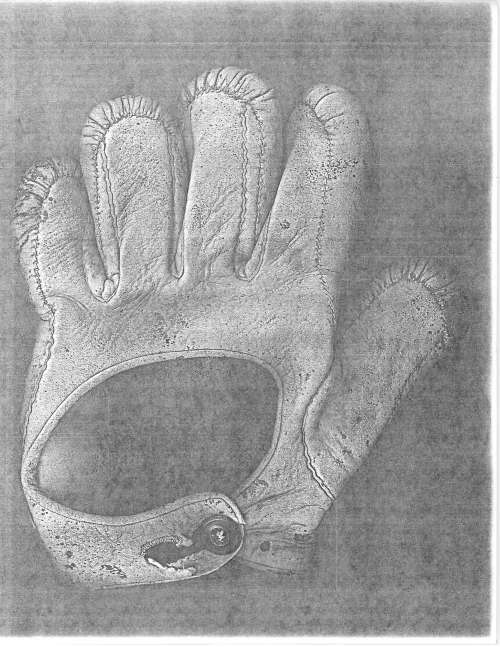 c. 1888 Joseph W. Sauer Catchers Glove Back