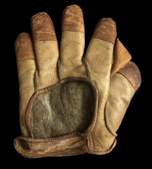 Early 1900's Tipped Finger Catchers Glove Back