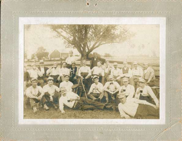 Early Base Ball Team in Front of Tree