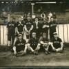 Portage Base Ball Team in Front of Grandstand 1905