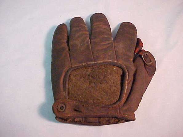 Early 1900's Buckle Web Crescent Glove Red Back