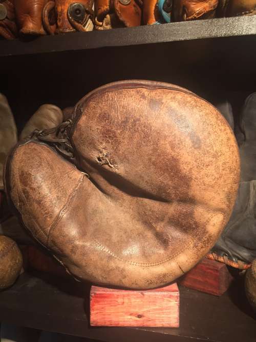 Early 1900's Crescent Catchers Mitt Brown Front