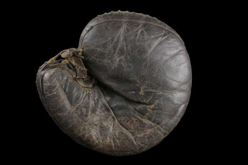 Early 1900's Crescent Catchers Mitt Buckle Back Front