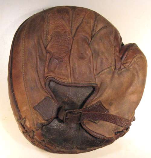 Early 1900's Buckle Web Catchers Mitt Back