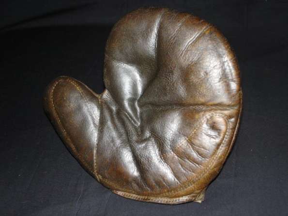 Early 1900's Hook and Eye Crescent Basemitt Front