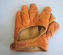 View the image: Early 1900's Orange Brown Asbestos Crescent Glove Back