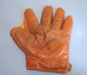 View the image: Early 1900's Orange Brown Asbestos Crescent Glove Front