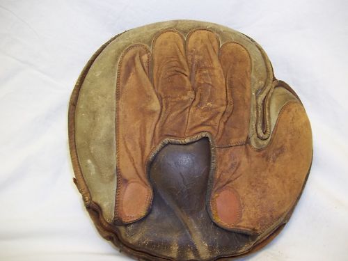 Early 1900's Sewn Palm Catchers Mitt No Buckle Back Back