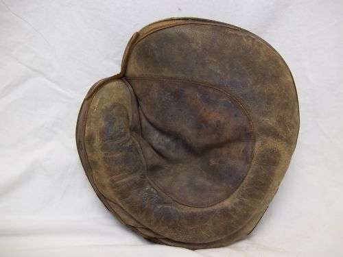 Early 1900's Sewn Palm Catchers Mitt No Buckle Back Front