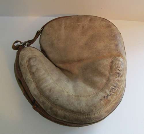 Early 1900's White Buckle Back Buckle Web Crescent Catchers Mitt Front