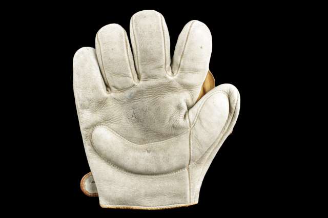 Early 1900's White Buckle Web Crescent Lefty Front