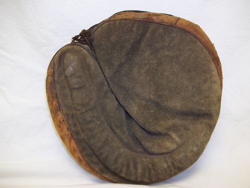 Early 1900's Youth Buckskin Crescent Catchers Mitt Front