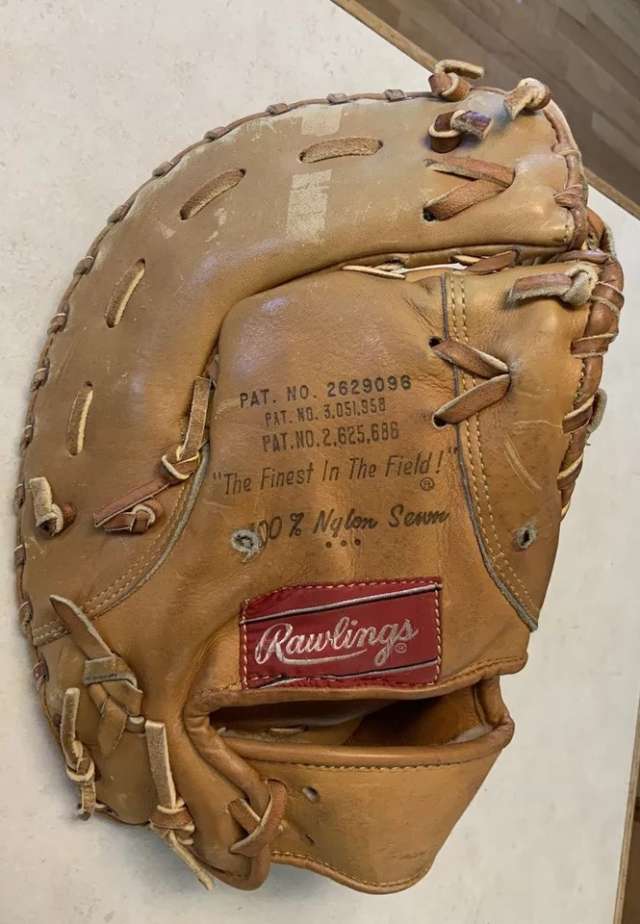 Mickey Mantle Rawlings DCT Personal Model Basemitt Back