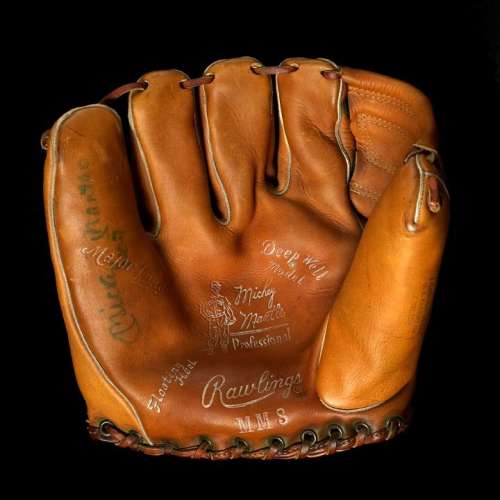 Mickey Mantle Rawlings MM8 Autographed Front