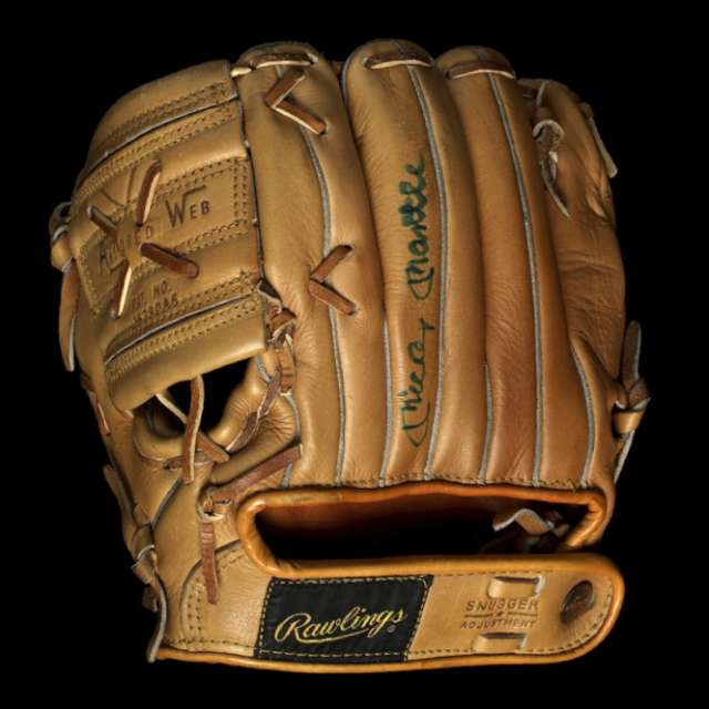 Mickey Mantle Rawlings MMP Personal Model Lefty Back