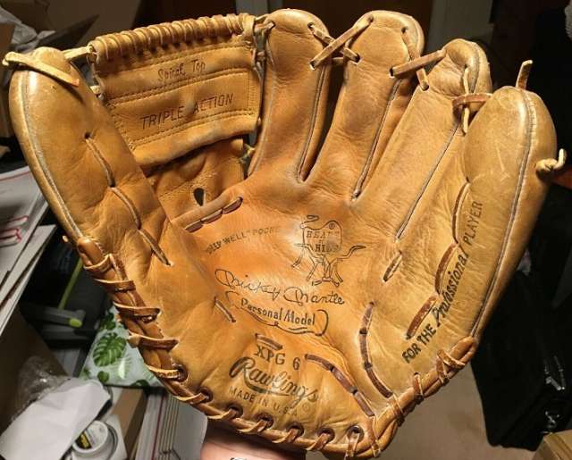Mickey Mantle Rawlings XPG6 Personal Model Heart of the Hide Front