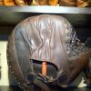 Black and Brown Patched Pocket Catchers Mitt Back