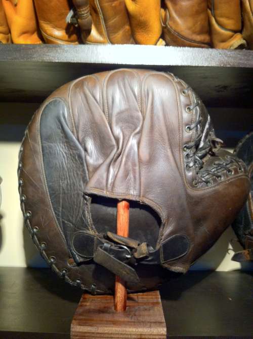 Black and Brown Patched Pocket Catchers Mitt Back