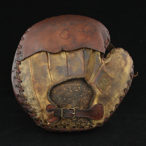 A.J. Reach Decker Patent Buckle Web Crescent Catchers Mitt Back