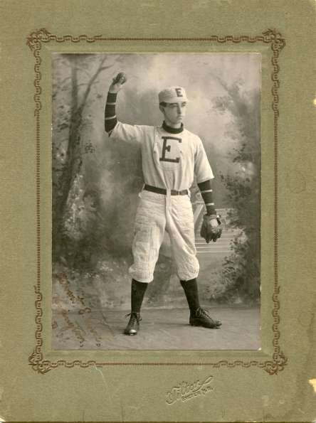 Early Exeter Base Ball Player with Ball and Glove Exeter, NH Studio