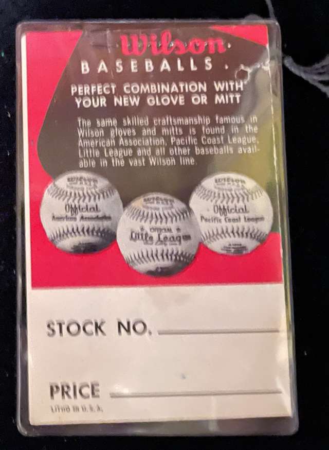 Ted Williams Wilson A2040 Hang Tag Back
