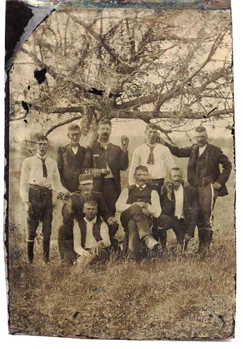 19th Century Tintype Team Photo 9 Players