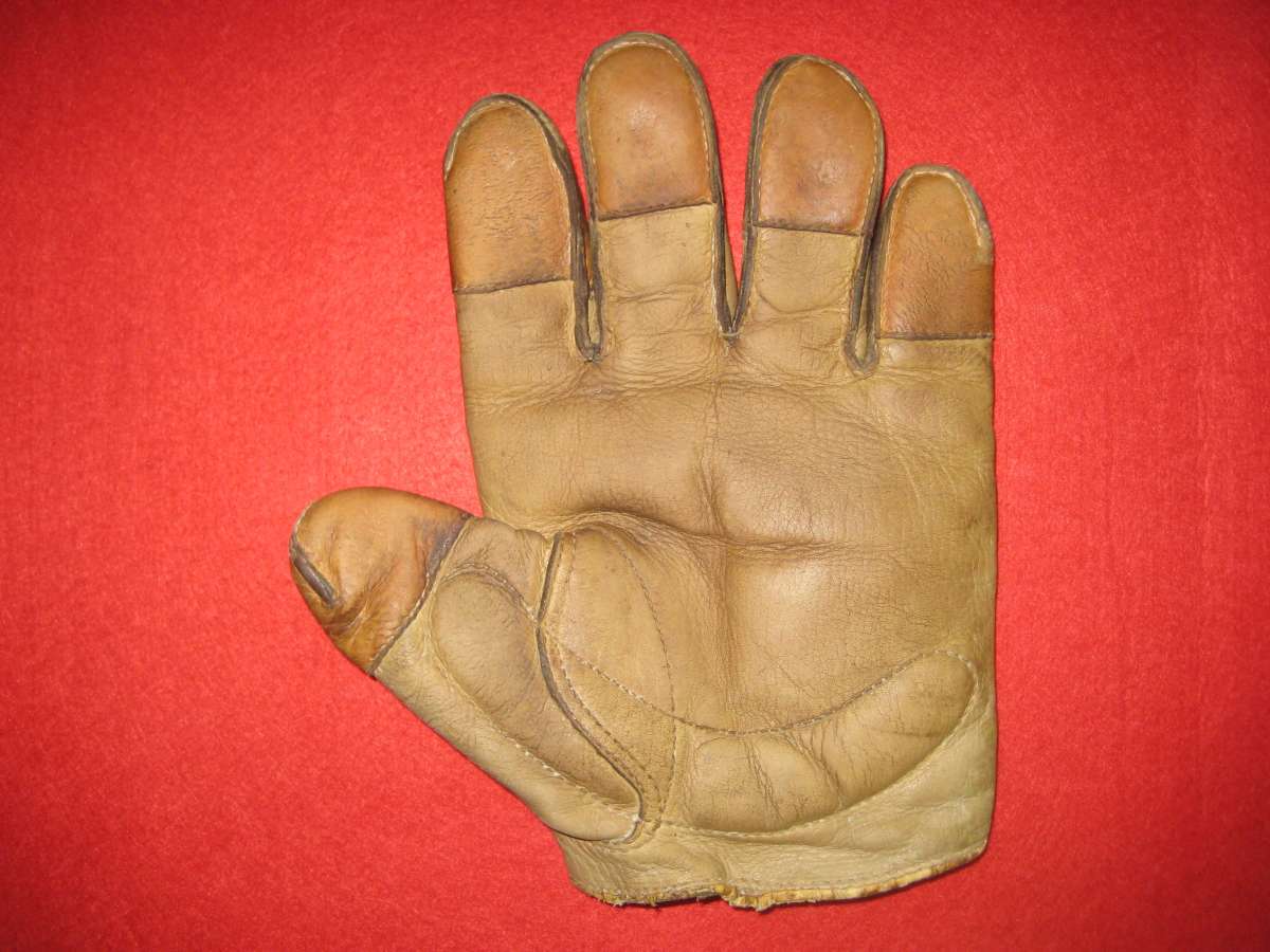c. 1890's Tipped Finger Catchers Glove Front 19th Century Baseball