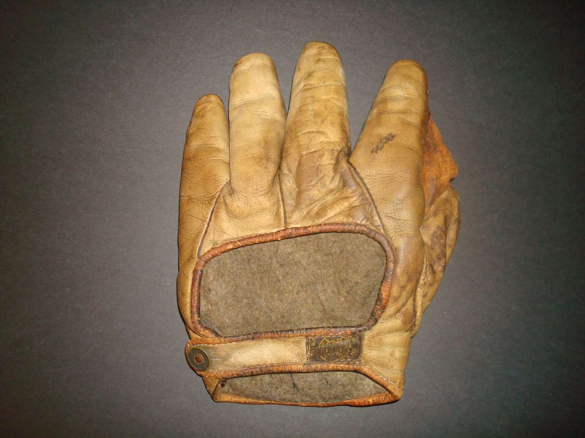 Early 1900's A.J. Reach Crescent Glove Light Brown Back Early Gloves