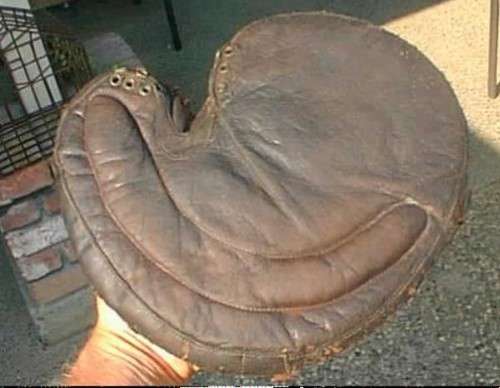 Early 1900's Grommet Web Crescent Catchers Mitt Youth Brown Front