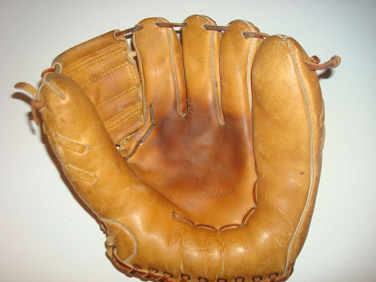 Eddie Mathews Rawlings EM Front Rawlings Baseball Glove Collector