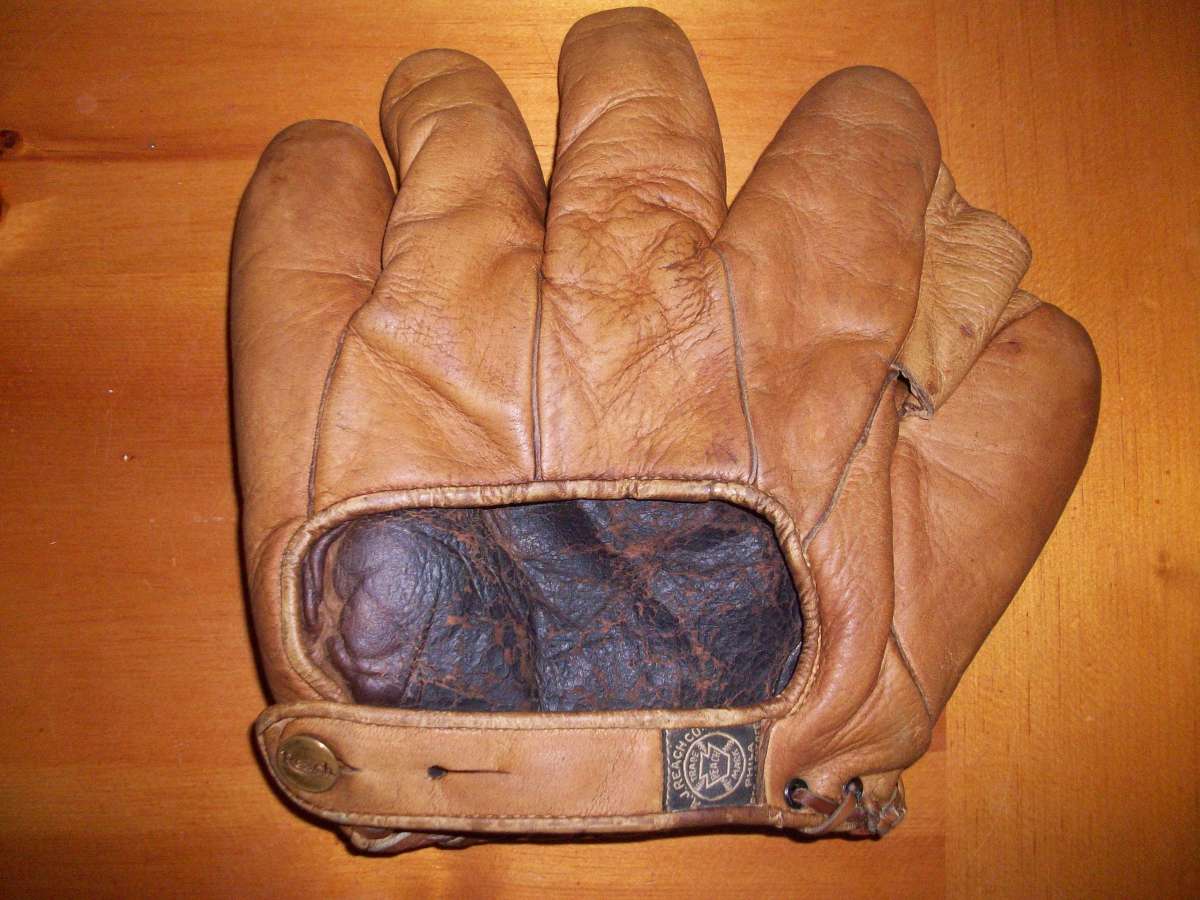 A.J. Reach Full  Light Brown Back Reach Baseball Glove Collector