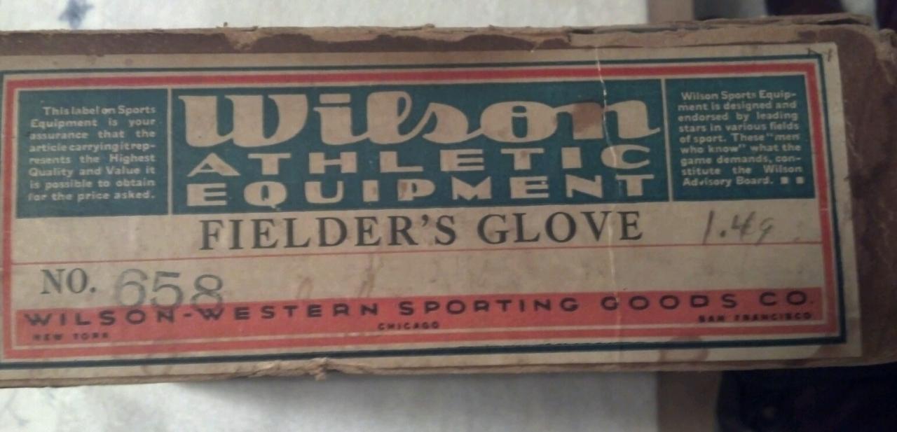 Wilson 658 Box Wilson Baseball Glove Collector Gallery Baseball
